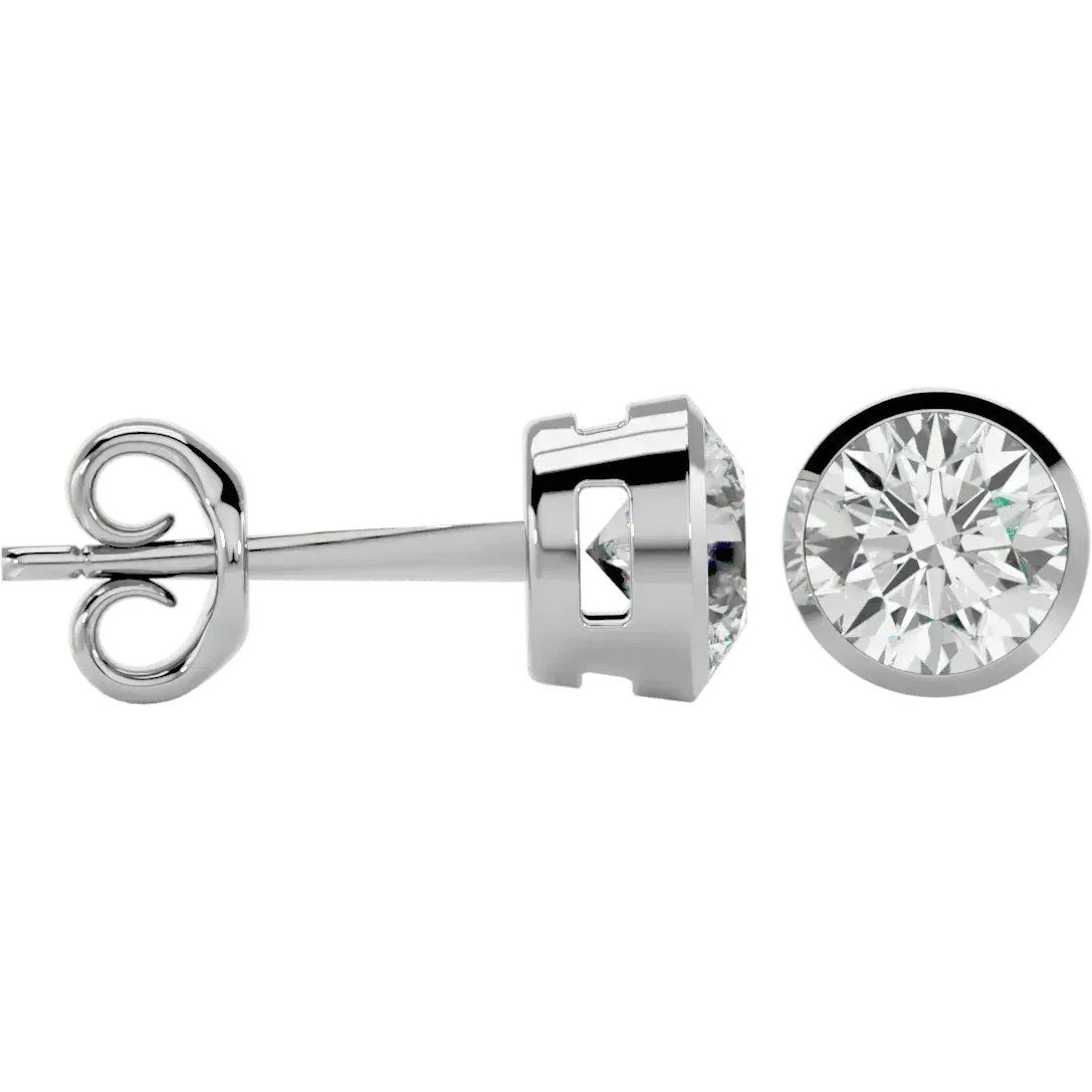 Deneb Round Stud Earrings - White Gold - Ice Dazzle - VVX™ Diamond - Solitaire Earrings
