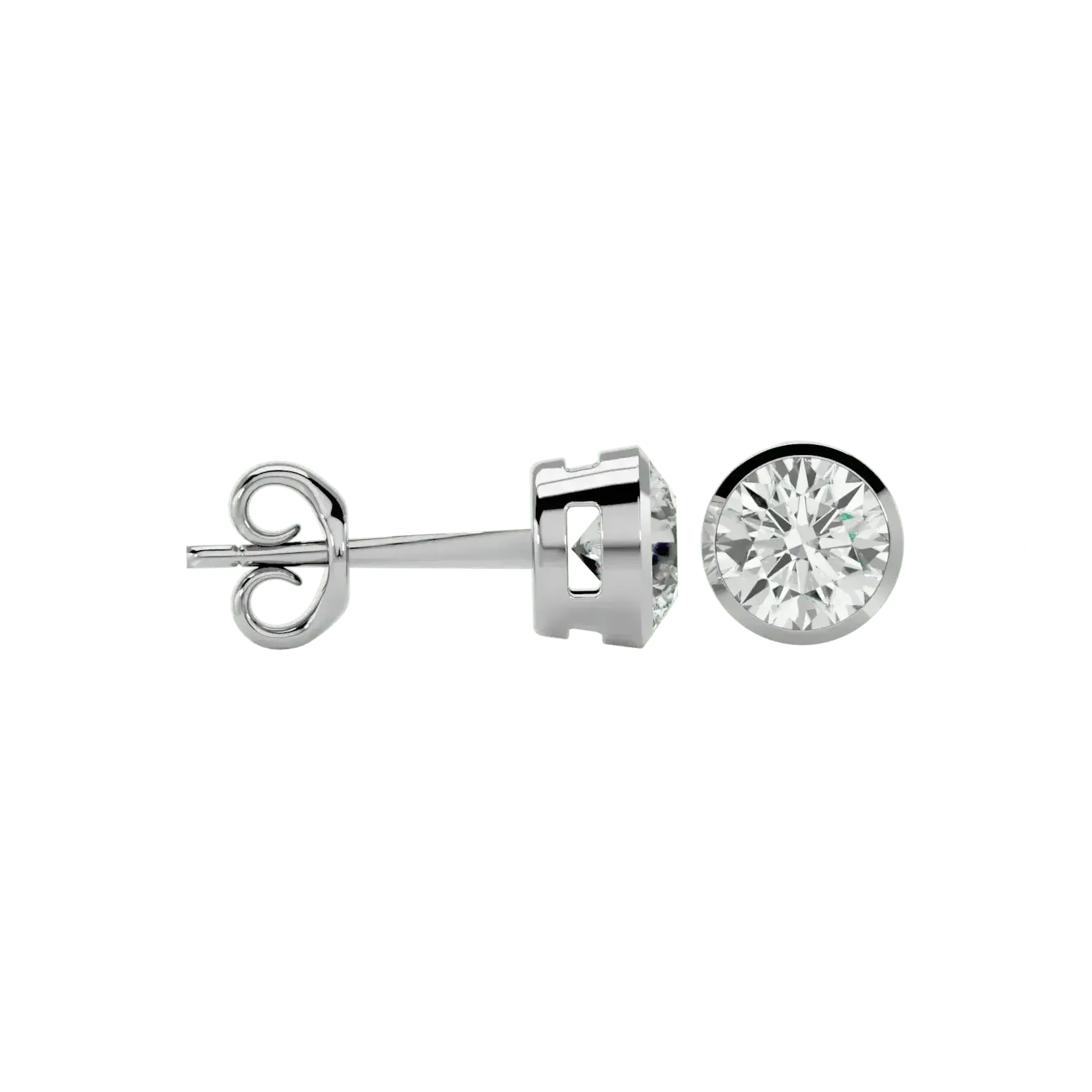 Deneb Round Stud Earrings - White Gold - Ice Dazzle - VVX™ Diamond - Solitaire Earrings