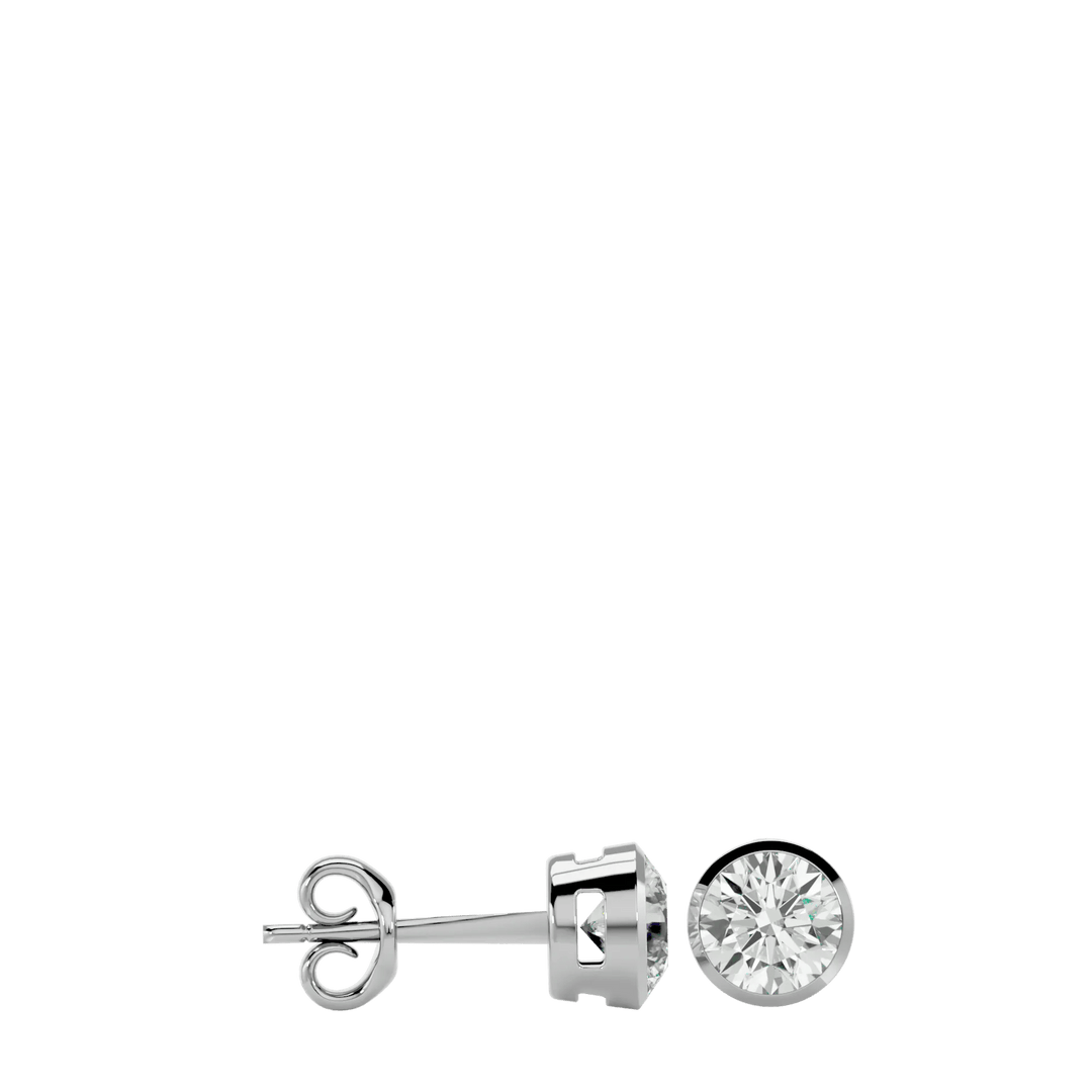 Deneb Round Stud Earrings - White Gold - Ice Dazzle - VVX™ Diamond - Solitaire Earrings