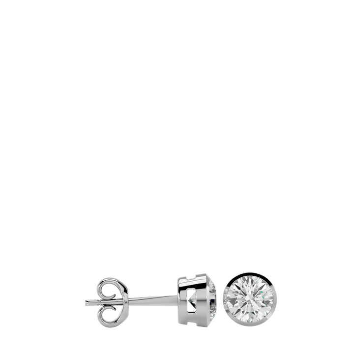 Deneb Round Stud Earrings - White Gold - Ice Dazzle - VVX™ Diamond - Solitaire Earrings