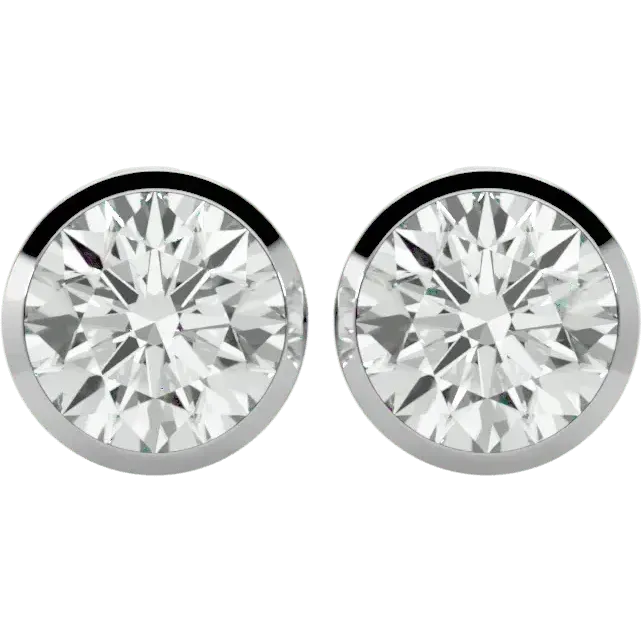 Deneb Round Stud Earrings - White Gold - Ice Dazzle - VVX™ Diamond - Solitaire Earrings