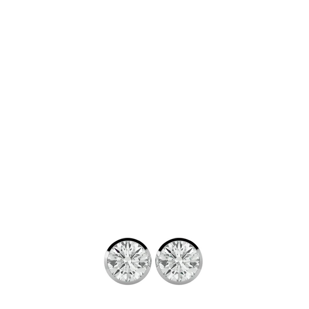 Deneb Round Stud Earrings - White Gold - Ice Dazzle - VVX™ Diamond - Solitaire Earrings