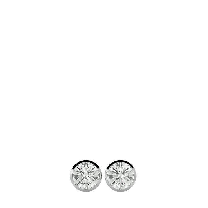 Deneb Round Stud Earrings - White Gold - Ice Dazzle - VVX™ Diamond - Solitaire Earrings