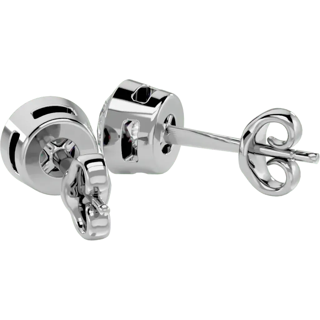 Deneb Round Stud Earrings - White Gold - Ice Dazzle - VVX™ Diamond - Solitaire Earrings
