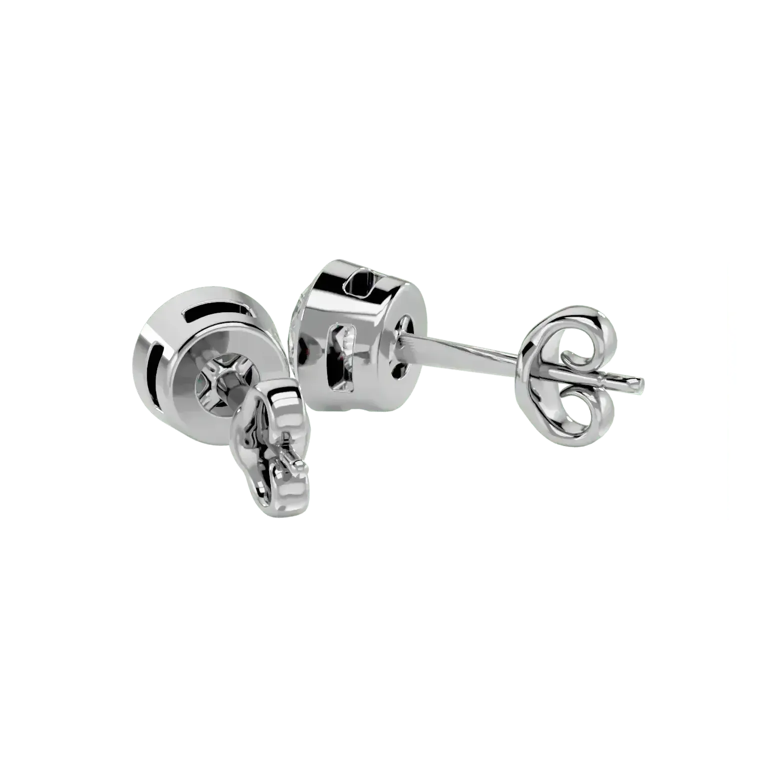 Deneb Round Stud Earrings - White Gold - Ice Dazzle - VVX™ Diamond - Solitaire Earrings