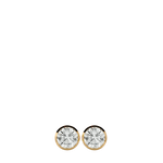 Deneb Round Stud Earrings - Yellow Gold - Ice Dazzle - VVX™ Diamond - Solitaire Earrings
