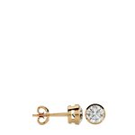 Deneb Round Stud Earrings - Yellow Gold - Ice Dazzle - VVX™ Diamond - Solitaire Earrings