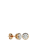 Deneb Round Stud Earrings - Yellow Gold - Ice Dazzle - VVX™ Diamond - Solitaire Earrings