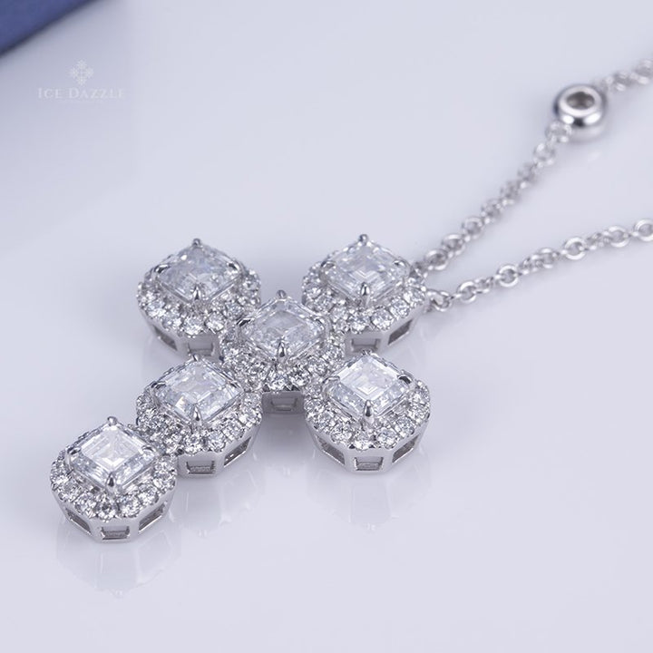 Divine Brilliance Asscher Cross - Ice Dazzle - VVX™ Lab Diamond - Fashion Necklace