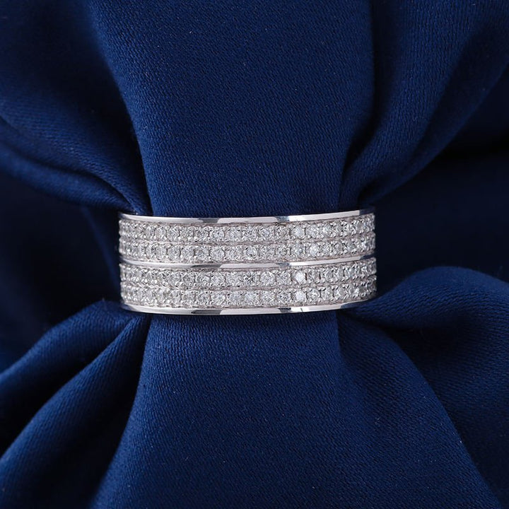 Double Row Pave - Set Band - Ice Dazzle - VVX™ Lab Diamond - Wedding Ring