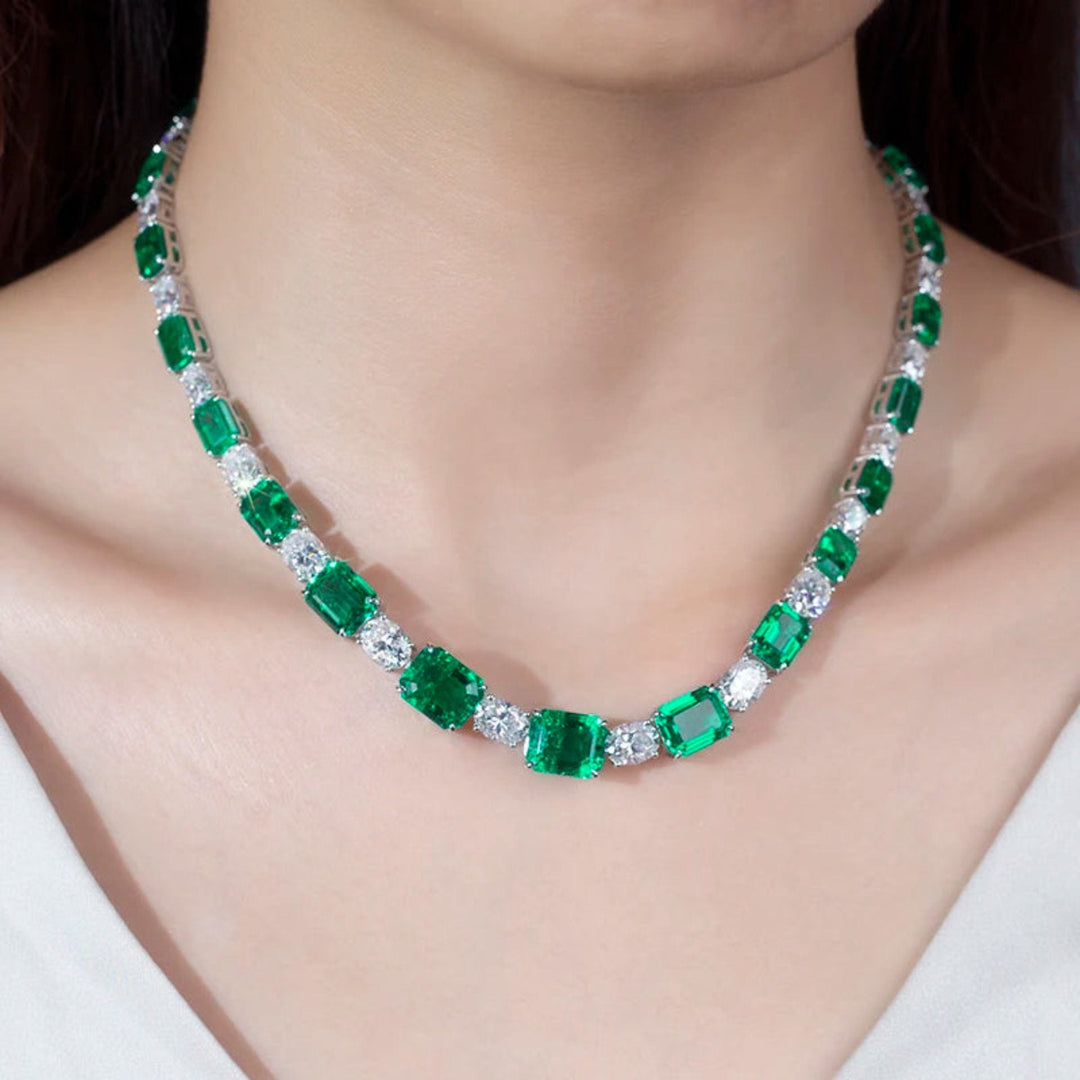 Enthralling Emerald Jewelry Set - Ice Dazzle - UltraLux™ Moissanite - Jewelry Set