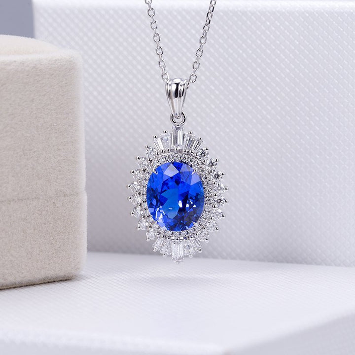 Exquisite Sapphire Pendant - Ice Dazzle - VVX™ Lab Diamond - Fashion Pendant