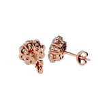 Flora Round Stud Earrings ( 1.87 ct. tw.) - 14K Rose Gold - Ice Dazzle - VVX™ - Solitaire Earrings