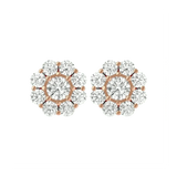 Flora Round Stud Earrings ( 1.87 ct. tw.) - 14K Rose Gold - Ice Dazzle - VVX™ - Solitaire Earrings
