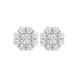 Flora Round Stud Earrings ( 1.87 ct. tw.) - 14K White Gold - Ice Dazzle - VVX™ - Solitaire Earrings
