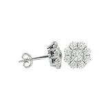 Flora Round Stud Earrings ( 1.87 ct. tw.) - 14K White Gold - Ice Dazzle - VVX™ - Solitaire Earrings
