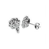 Flora Round Stud Earrings ( 1.87 ct. tw.) - 14K White Gold - Ice Dazzle - VVX™ - Solitaire Earrings