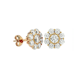 Flora Round Stud Earrings ( 1.87 ct. tw.) - 14K Yellow Gold - Ice Dazzle - VVX™ - Solitaire Earrings