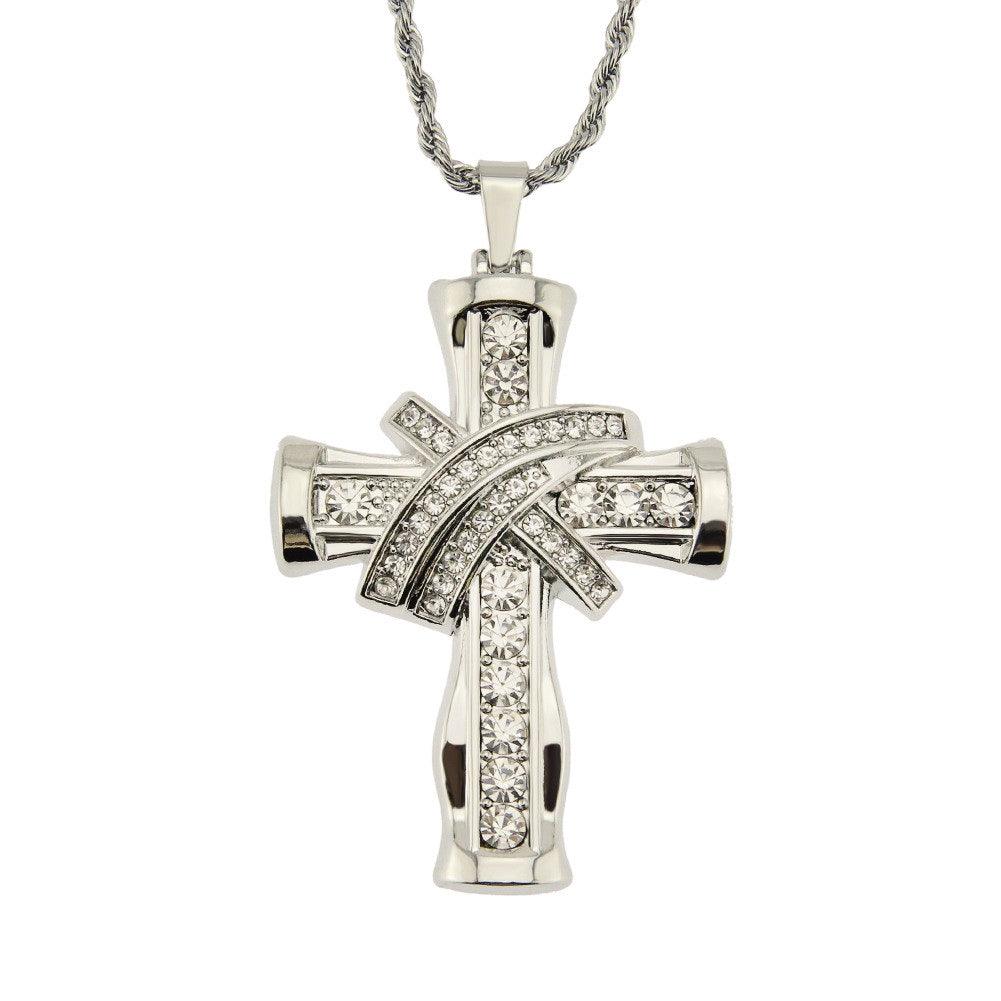Frostbite™ - Diamond Crucifix Pendant - 10K White Gold - Ice Dazzle