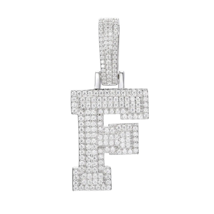 Frostbite™ - Letter 'A-Z' Pendant - Sterling Silver - Ice Dazzle