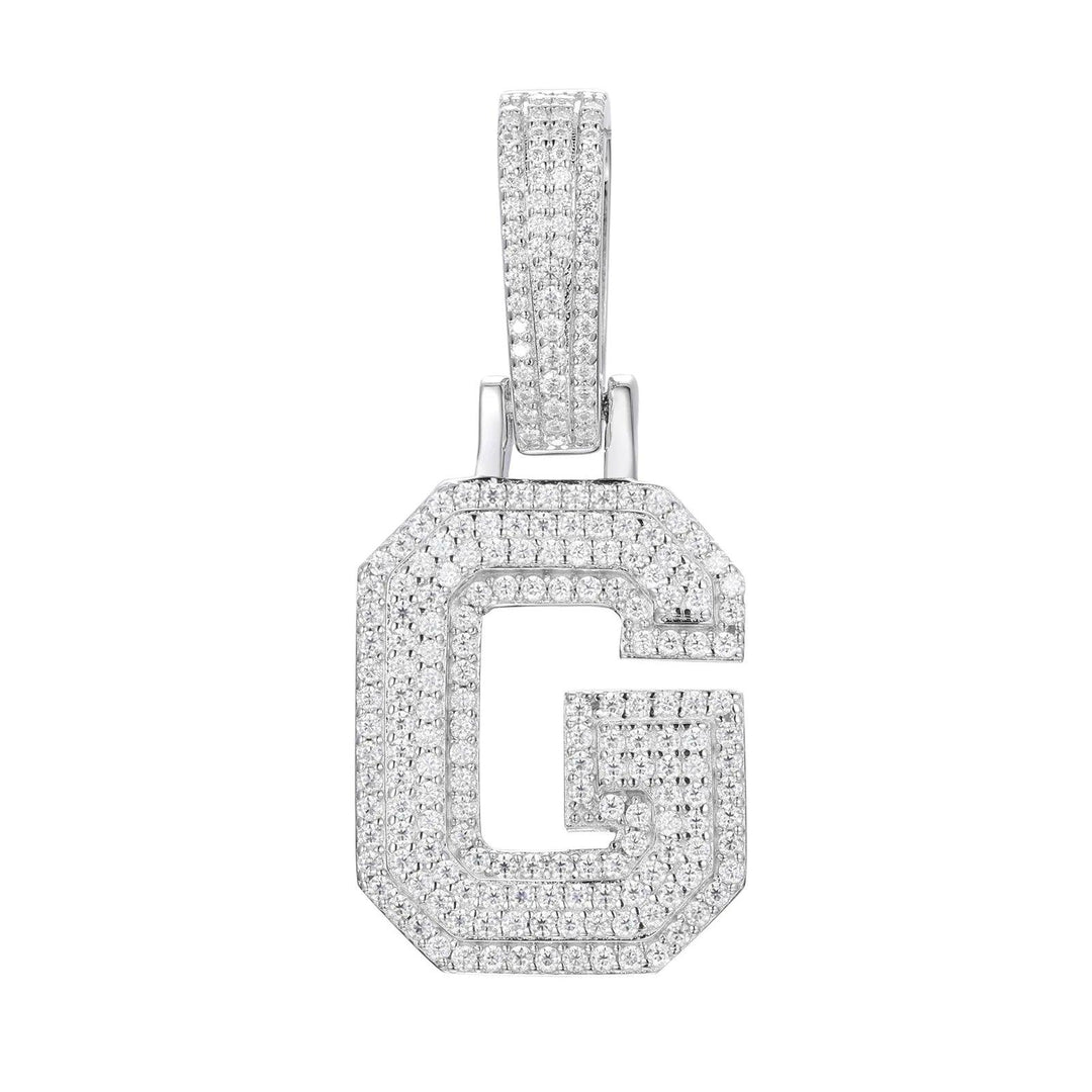 Frostbite™ - Letter 'A-Z' Pendant - Sterling Silver - Ice Dazzle