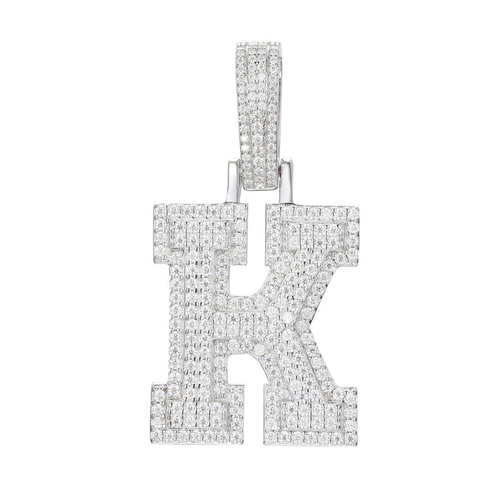 Frostbite™ - Letter 'A-Z' Pendant - Sterling Silver - Ice Dazzle