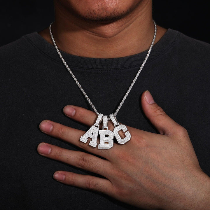 Frostbite™ - Letter 'A-Z' Pendant - Sterling Silver - Ice Dazzle