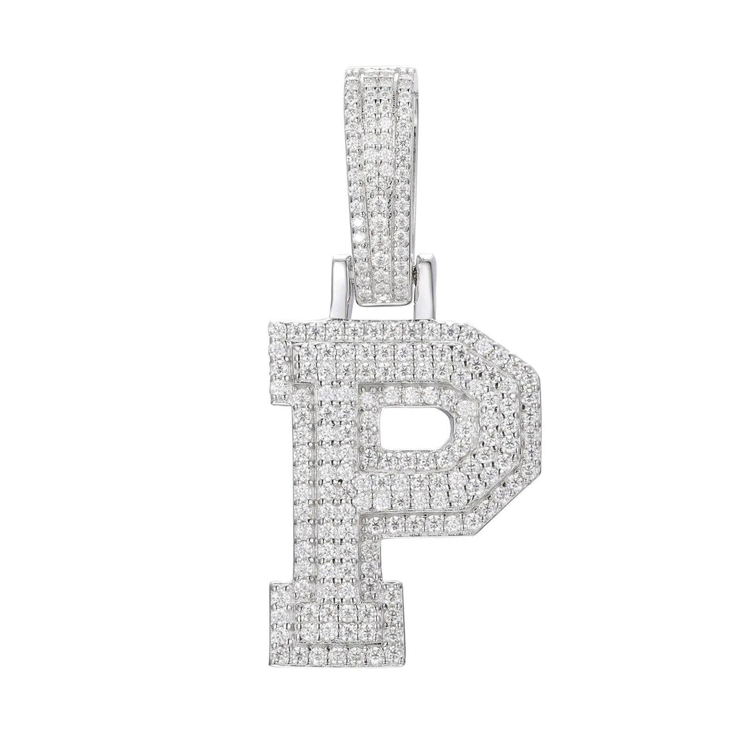 Frostbite™ - Letter 'A-Z' Pendant - Sterling Silver - Ice Dazzle