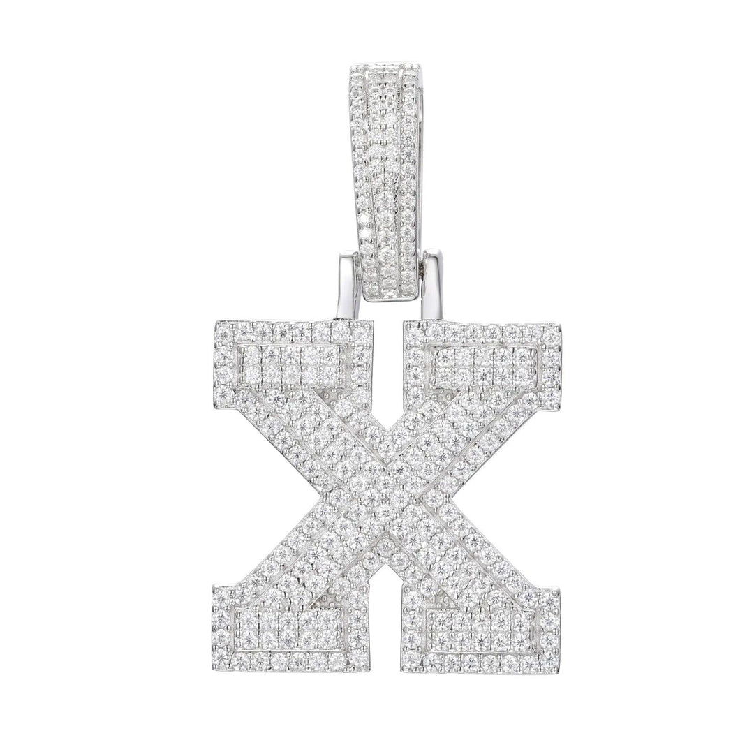 Frostbite™ - Letter 'A-Z' Pendant - Sterling Silver - Ice Dazzle