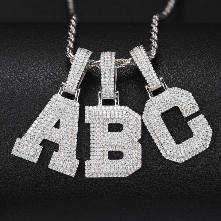 Frostbite™ - Letter 'A-Z' Pendant - Sterling Silver - Ice Dazzle