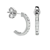 Half Hoop Earrings - Ice Dazzle - VVX™ Lab Diamond - Hoop Earrings