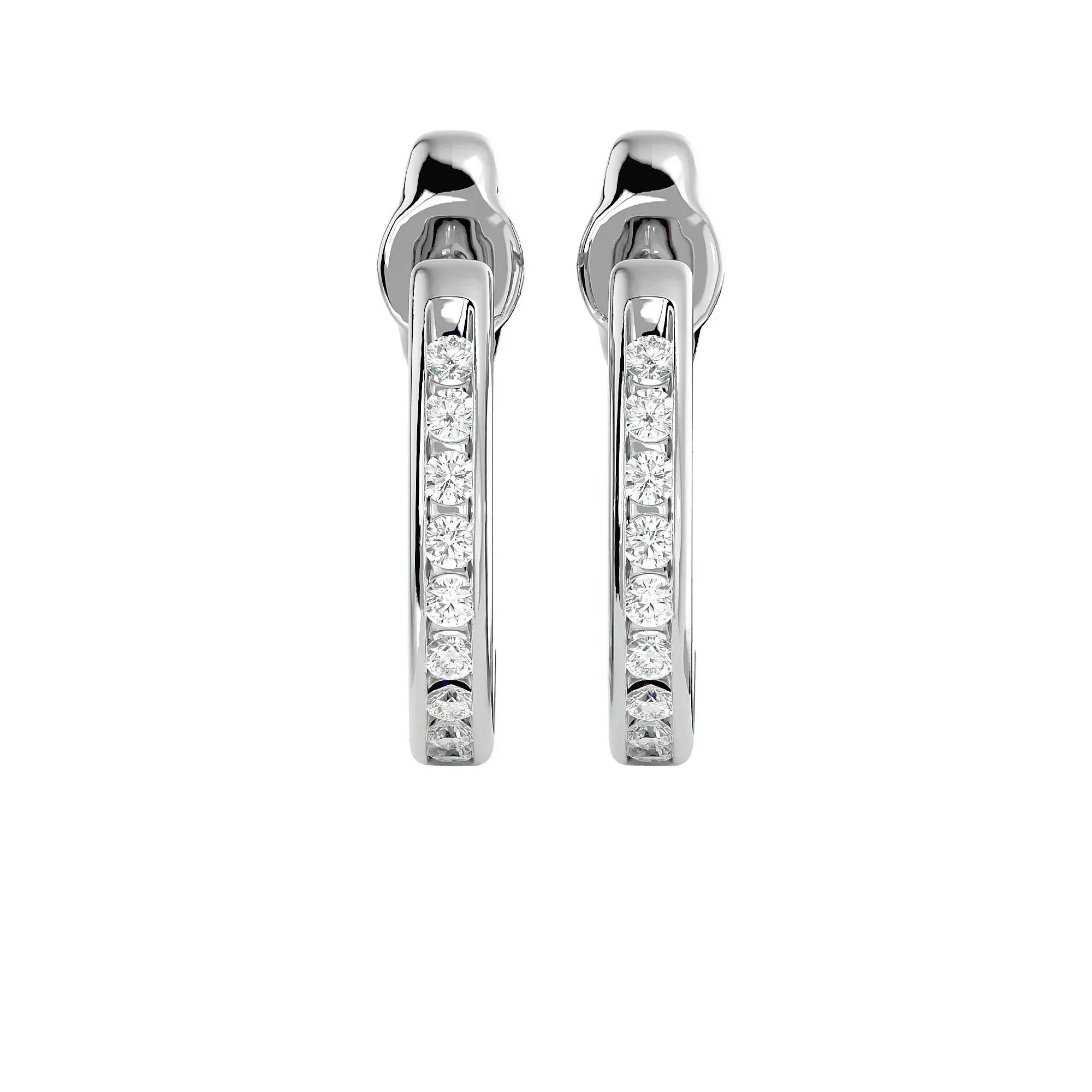 Half Hoop Earrings - Ice Dazzle - VVX™ Lab Diamond - Hoop Earrings