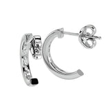 Half Hoop Earrings - Ice Dazzle - VVX™ Lab Diamond - Hoop Earrings