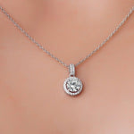 Arctic Bliss - Halo Solitaire Pendant - Sterling Silver - Ice Dazzle