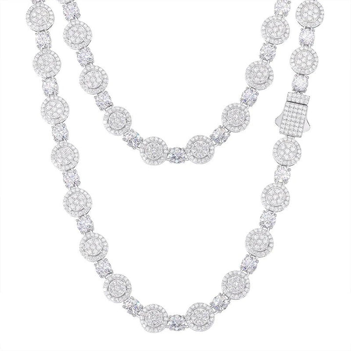 Ice Halo Tennis Necklace - Ice Dazzle - UltraLux™ Moissanite - Tennis Necklace