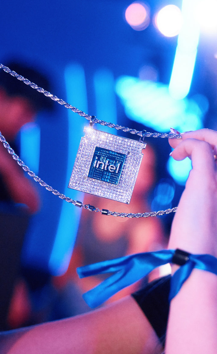 Intel Pendant Custom Designed by Ice Dazzle - Award Winning Medal - Bespoke Lab Diamond Pendant Inspired by Intel's New Logo