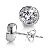 Lab Diamond Bezel Stud Earrings - Ice Dazzle - VVX™ Lab Diamond - Studs