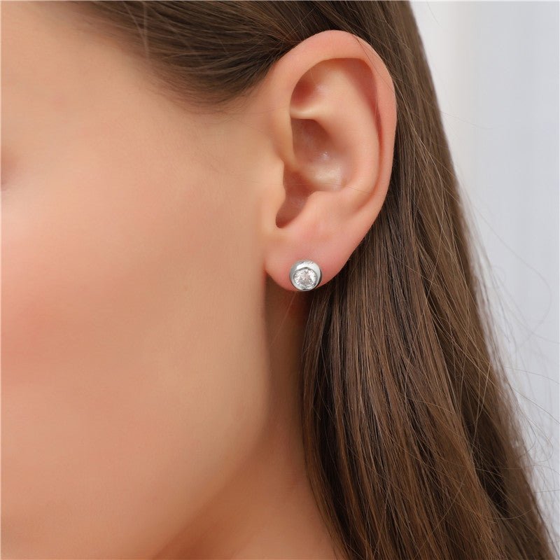 Lab Diamond Bezel Stud Earrings - Ice Dazzle - VVX™ Lab Diamond - Studs