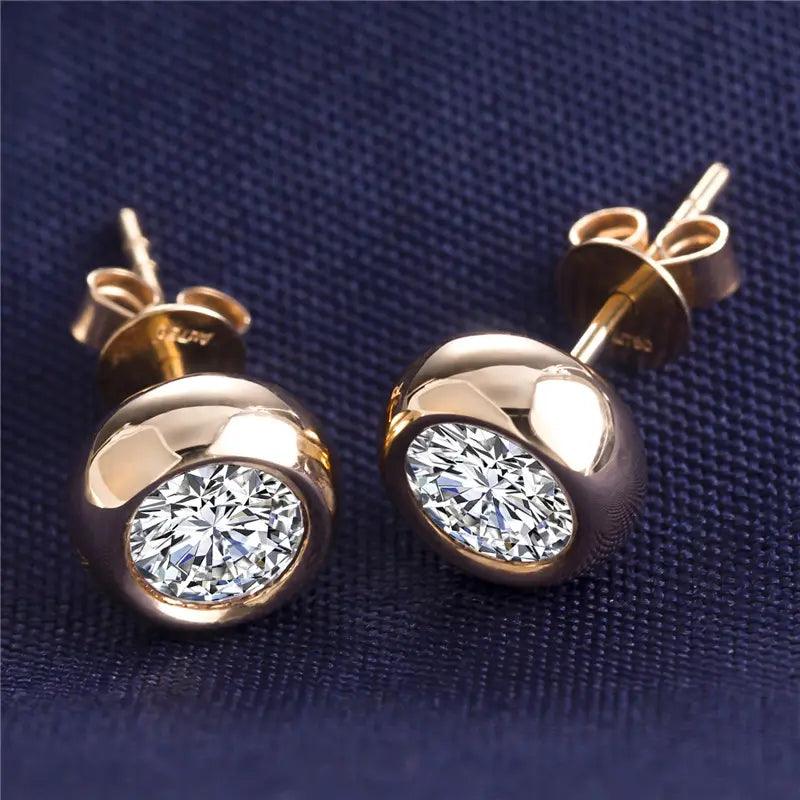 Lab Diamond Bezel Stud Earrings - Ice Dazzle - VVX™ Lab Diamond - Studs