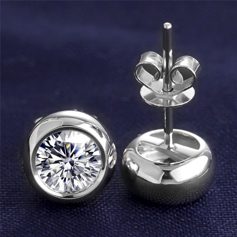 Lab Diamond Bezel Stud Earrings - Ice Dazzle - VVX™ Lab Diamond - Studs