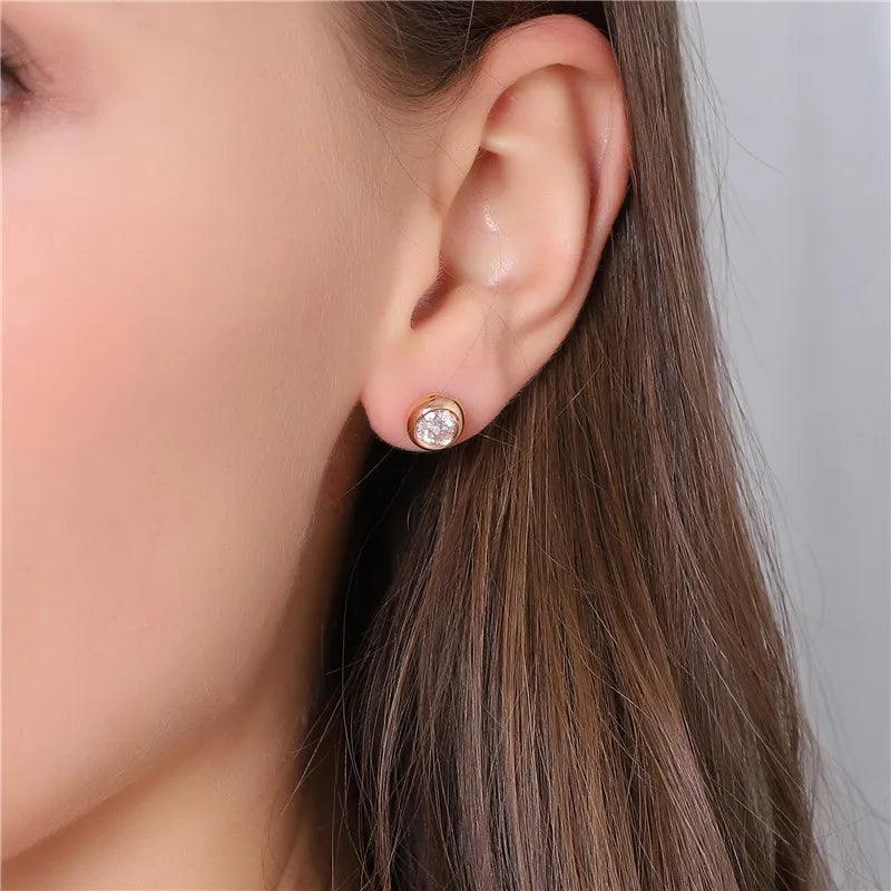 Lab Diamond Bezel Stud Earrings - Ice Dazzle - VVX™ Lab Diamond - Studs