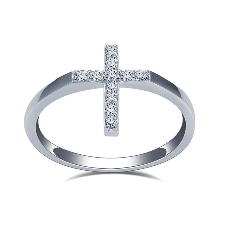 Lab Diamond Cross Fashion Ring - Ice Dazzle - VVX™ Lab Diamond - Fashion Rings