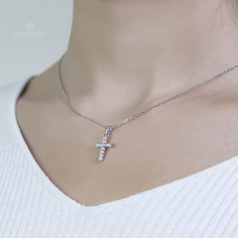 Lab Diamond Cross Pendant - Ice Dazzle - VVX™ Lab Diamond - Necklaces