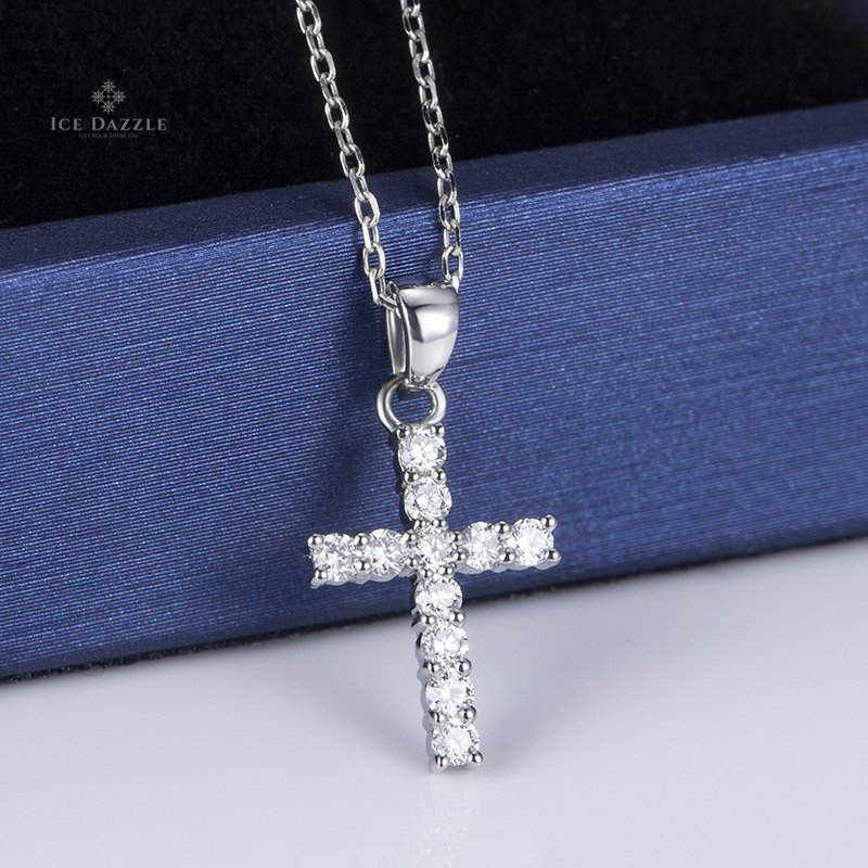 Lab Diamond Cross Pendant - Ice Dazzle - VVX™ Lab Diamond - Necklaces