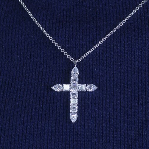 Lab Diamond Cross Pendant - Ice Dazzle - VVX™ Lab Diamond - Fashion Pendant