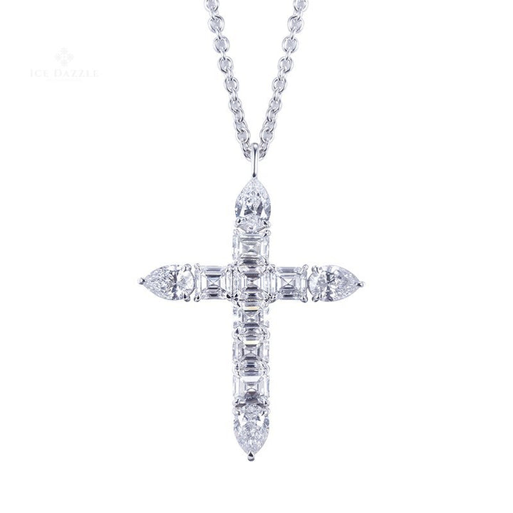 Lab Diamond Cross Pendant - Ice Dazzle - VVX™ Lab Diamond - Fashion Pendant