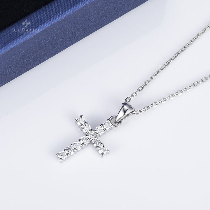 Lab Diamond Cross Pendant - Ice Dazzle - VVX™ Lab Diamond - Necklaces