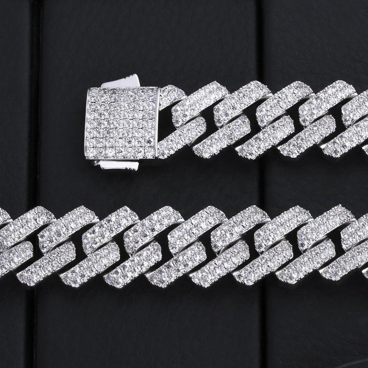 Lab Diamond Cuban Chain Bracelet - 12mm - Ice Dazzle - VVX™ Lab Diamond - Cuban Bracelet