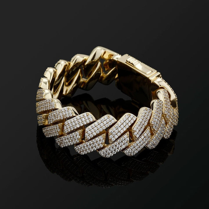 Lab Diamond Cuban Chain Bracelet - 12mm - Ice Dazzle - VVX™ Lab Diamond - Cuban Bracelet