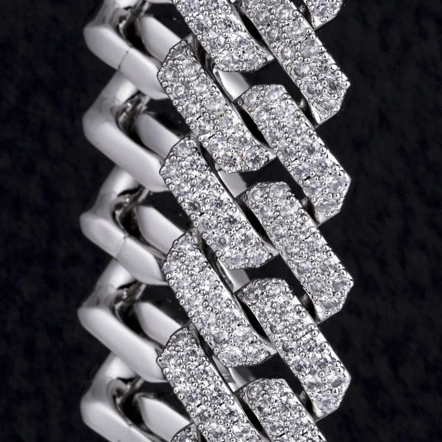 Lab Diamond Cuban Chain Bracelet - 12mm - Ice Dazzle - VVX™ Lab Diamond - Cuban Bracelet
